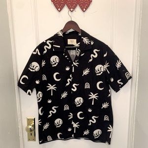 P&Co. Skull Snake Cuban Shirt Button Up Vintage
